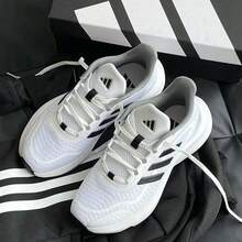 Adidas 阿迪達斯男鞋一年四季可穿運動鞋男士跑步鞋新款厚網輕便避震休閒鞋 - 銀白色 - 查看 6