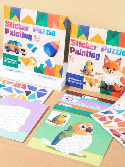 1pc 3D Geometric Stickers For Kids' Crafts Creative Educational Toys For Preschoolers DIY Stickers For Early Learning And Focus Development,3D Geometric Stickers For Preschoolers DIY