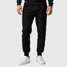 Kit Of 2 Men's Plain Flannel Sweatpants With Back Pocket - 黑色/灰色 - 查看 3