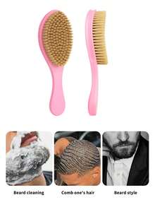 Escova de cabelo vintage com óleo, escova para barba masculina, escova para costeletas, escova para limpeza de cabelo, pente de estilização específico para salão de cabeleireiro, kit de penteado, kit de ferramentas para cabelo