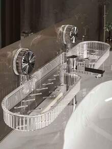 1 Peça Suporte de Parede Ajustável com Ventosa, Sem Adesivo, para Armazenar Artigos de Higiene, Suprimentos de Banheiro e Cosméticos, com Função de Drenagem, Adequado para Diversos Tamanhos de Torneira, Alta Capacidade de Carga, Presente Ideal para Férias