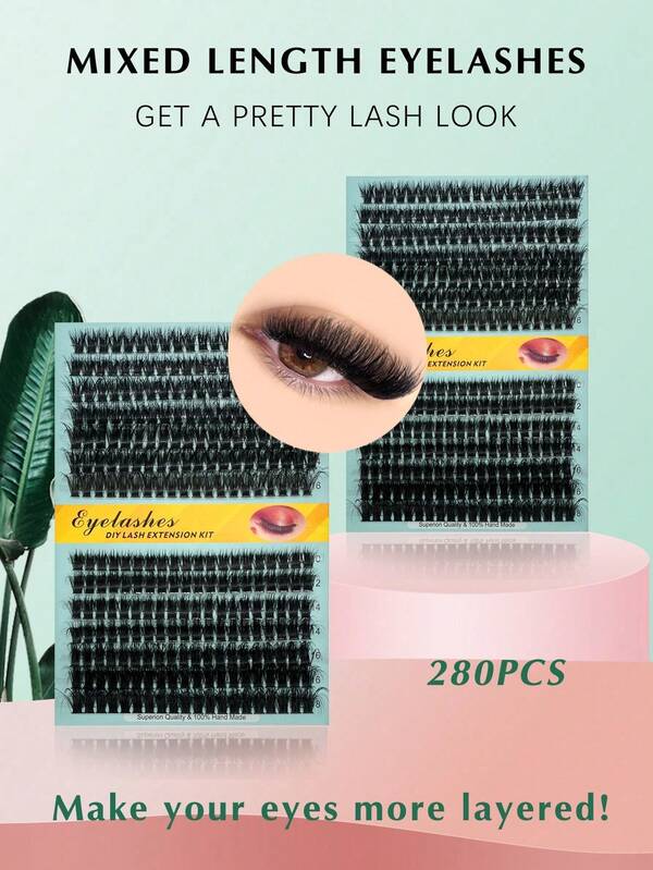 Ciglia finte in visone misto da 10-18 mm, grappoli segmentati 80D+100D, spesse, morbide, naturali, ultra leggere, riutilizzabili per trucco quotidiano, appuntamenti, esibizioni