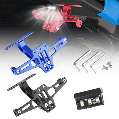 Suporte universal para pisca traseiro em LED, em alumínio, usinado em CNC, para placa de motocicleta.