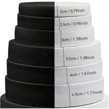 10米/394英寸高弹力松紧带，节日装饰用品，橡胶编织宽腰带，多用途缝纫松紧带卷，适用于服装和工艺品松紧带缝纫 - 黑色 - 查看 3