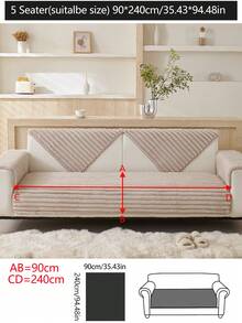 1 件厚毛绒沙发垫套，防滑沙发套，防尘可洗沙发套，卧室、办公室、客厅、宠物友好型家具保护套，适合 L 形组合式 1/2/3/4 座沙发，秋冬季 - 卡其色 - 查看 20