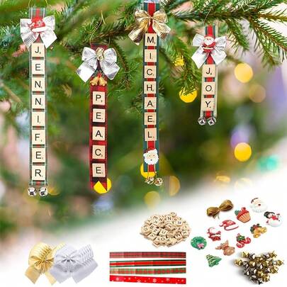 160pcs Christmas Party Decor  Christmas Combination Pendant Set, Christmas Crafts Ornaments, Christmas Tree Ornament Kit For Theme Party Gathering Decorations DIY Christmas Tree Hanging Decoration Craft, Xmas DIY Gifts 2026 New Year Party Decoration