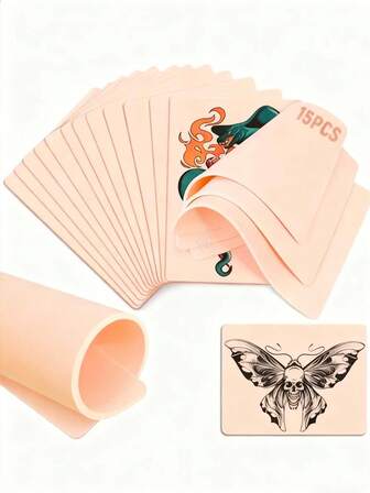 空白纹身练习皮，双面仿真纹身练习皮，触感逼真，经久耐用，柔软舒适，适合初学者和经验丰富的纹身师，圣诞礼物