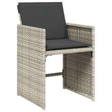 vidaXL 4 Stück Hellgraue Gartenstühle Mit Kissen, Poly Rattan - Grigio - Visualizzare 4