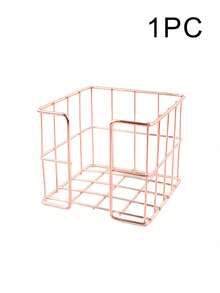 1/2pcs Modern Sticky Note Holder, Note Box + Business Card Holder Set, Metal Wire Desktop Sticky Note Holder, Rose Gold Note Holder, Cute Note Cube Stand, Dispenser, Office Desktop Organizer, Mesh Note Holder, Ballpoint Pen, Desktop Sticky Note Holder, For Home Office, School Desk Back To School - Note Paper Box - View 16