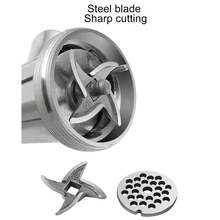 Picadora de Carne Manual, Molino de Carne de Salchichas de Aleación de Aluminio, Carne Molida con Tubo para Embutidora de Chorizo, Máquina Trituradora para Restaurante, Hotel, Cantina y Carnicería - Plateado - Ver 5