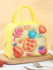 1 件女孩新款大容量午餐袋，3D 图案卡通午餐盒袋，防污、防褪色且轻便，是送礼的理想选择 - 彩色 - 查看 19