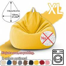 9种颜色可选 | 户外慵懒沙发椅，休闲沙发豆袋套，带侧袋和提手设计，方便收纳小物件，易于携带和放置在沙滩/露台上，让您放松身心，享受阳光