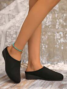 Women's Casual Versatile Commuting Wedge Shoes - Black - View 7