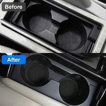Black/Pink Car Cup Holder Coasters, Waterproof Anti-Slip Anti-Leak Beverage Mats With Grid Storage, Universal Car Interior Decor Accessories, Car Cup Holders, Travel Essential - one-size - View 8