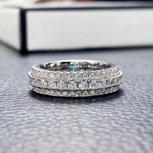 Fashion  Decorative Ring For Women Engagement Ring Simple And Elegant, Suitable For Daily Wear Or Party Fashion Women's Ring Jewelry Accessory Exquisite Gift For Women Valentine's Day Engagement - 銀色 - 查看 6