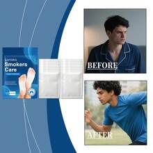 10pcs/Pack Gentle Formula Nourishing Body Health Daily Portable Foot Pads, Containing Turmeric Root Extract And Propolis Extract, Specially Designed To Help Relieve Smoking-Related Health Issues, Relax Body And Soothe Foot Muscles - Blue and White - View 4