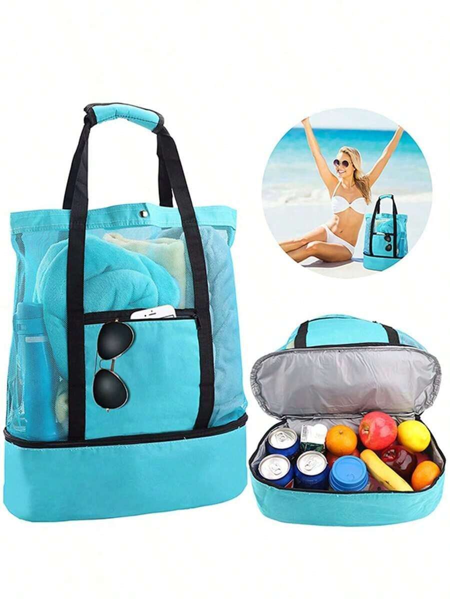 2PCS Large Bag With Waterproof Insulated Compartment Friendly Bag Tote Bag Beach Bag Travel Bag,School Bag,Large Capacity,Waterproof,Lightweight,Portable,Foldable,For Teen Girls Women College Students,Teacher,Boys And Men,Perfect For Office,College,Elementary School,Middle School,High School,Work,Business,Commute,Outdoors,Travel,Outings,Stadium,Sports,Shopping,Holiday,Beach - Hồng - Xem 1