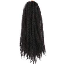 Marley Twist Braiding Hair 18 Inch Marley Twist Hair Long Cuban Twist Hair 1/3/8 Packs Ombre Blonde Afro Kinky Curly Twist Crochet Hair Synthetic Marley Hair Extensions - Black - View 13