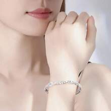 Pulseras de plata de ley 925 con dijes para mujeres, pulsera de lujo original ajustable trenzada y retorcida, joyería para fiestas y bodas