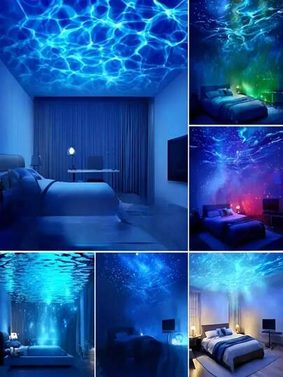 1pc Remote Controlled Water Ripple Projection Light, Reflection LED Magic Ball Night USB Powered, Indoor Glow In The Dark Home Theater Ceiling ation, Bedroom Holiday Wand ations, Birthday view 11