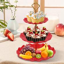 Cake Stand Plastic Dessert Stand Cupcake Holder Multi Layer Fruit Tray For Graduation Party Birthday Wedding Dessert Display