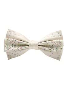 1pc Solid Color Polyester Men's Rhinestone Bow Tie, Essential For Banquet, Shiny Rhinestone Design High-End Suit Accessory - Multicolor - View 6