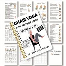 30-Day Chair Yoga Weight Loss Spiral Notebook With Exercise Guide - 15-Minute Daily Routine, Includes Chair Yoga Poses, Progress Tracking, Strength And Flexibility Exercises, Suitable For Seniors And Beginners, Home Fitness Plan, Size 5.5x8.3inch 30-Day Chair Yoga Plan, 15-Minute Exercises Each Time, Improve Balance, Strength, And Flexibility, Perfect For Weight Loss And Chair Yoga Practice - Trắng - Xem 8