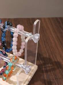 1 pieza Organizador de joyería y accesorios para el cabello multifuncional de acrílico, estante de almacenamiento para pulseras, collares y diademas para el tocador del dormitorio, regalo perfecto para la familia, amigos y compañeros de clase