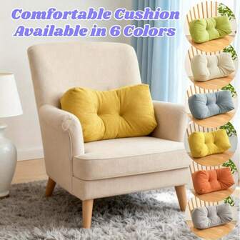 1pc Luxurious Throw Pillow - Suitable For Office, Dorm, Home & Travel Chair Support - Available In Multiple Colors - Portable Seat Cushion And Backrest Comfortable Cushion, Fashionable Home Decor Lumbar Pillow, Durable And Cozy Sleep Pillow