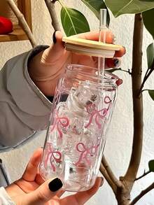粉色蝴蝶结咖啡吸管杯、果汁吸管杯、奶茶吸管杯、抹茶下午茶吸管杯——送给朋友的最佳礼物选择！ - 彩色 - 查看 11