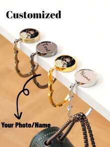1PC Custom Personalized Fashion Bag Rack Handbag Hanger Folding Hook Rack Portable Key Rack Table Hook Hardware Travel Outdoor Storage Hanger - Multicolor - View 6