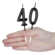 30th Birthday Candles, Black NFUmberss 30 Candle For Cake, Happy Birthday Cake Topper Decoration For Birthday Anniversary Celebration Party Supplies{Inchcolor_nameinch:InchBlackinch} - Black - 查看 6
