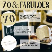 70th Gold Birthday Decorations For Women, 70 Birthday Women Decorations Set- It's 70th Crown And Sash With 70 & Fabulous{Inchcolorinch:Inch70thinch} - 第七十屆 - 查看 5