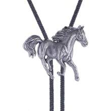 GelConnie Western Bolo Tie For Men Women Rhinestone Bolo Tie Album Tour Inspired Sparkly Neck Ties For Wedding And Concert - 黑馬與黑色水鑽繩 - 查看 3