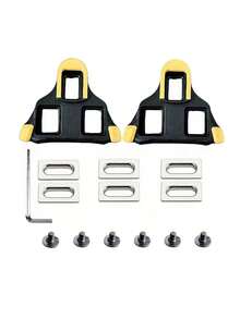 2个公路自行车锁片，SPD锁踏锁片，6度浮动角度 - 黑色 - 查看 2