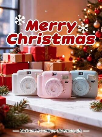  Popoto Instant Camera Bundle With Instant Mini Films, Auto Exposure, Mini And Portable,5 Selectable Modes For Various Scenes, With 10 Instant Mini Films, Party Share. (Not Include Battery)