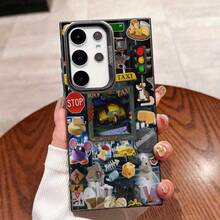 Funda de señal de tráfico de taxi de queso de ratón para Apple  Galaxy S25ULTRA, S24PLUS, S23FE, S21PRO, S22, S20+, A03S, A05S, A14, A31, A53, A34, A10, A04E, M04, A33, A35, A55, A72, A71, A70, A22, A16, A06, A20S, A54, funda especial para teléfono , resistente a la suciedad, a la moda, moderna, colorida, plateada IMD - Colores mixtos - Ver 4