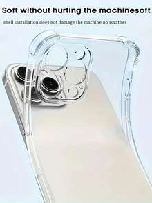 5个/包 减震气囊软手机壳，兼容 11/12/13/14/15/16/16 Pro Max、17/17 Pro/17 Pro Max/Air，舒适握感，防黄变保护 - 透明精孔氣囊5件 - 查看 2