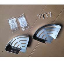 1pc Space-Saving Aluminum Bathroom Corner Shelf, Wall-Mounted Storage Rack With No Drilling Required, Triangular Design Suitable For Bathroom And Kitchen, Comes With Hooks, Essential For Back To School Season - Multicolor - View 11