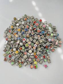 1/18/54/108pcs Christmas Thanksgiving Random Exquisite Italian Charm Bracelet Set, Assorted Jewelry And Opening Tools, 9mm Modular Jewelry Bracelet Links Handmade DIY Jewelry Gifts, DIY Accessories Made Of Stainless Steel, Handmade DIY Jewelry Gifts, Perfect For Mother's Day Birthday Teacher's Day And Back To School Season For Best Friends - Nhiều màu - Xem 13