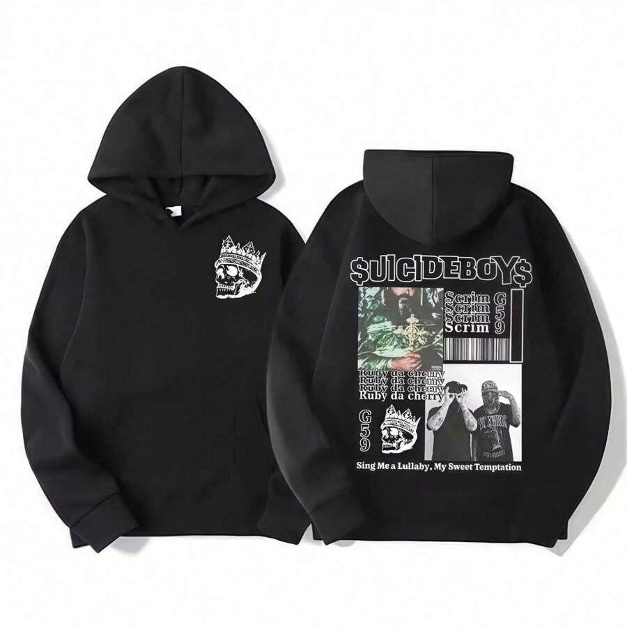 Famous Rap Uicideboys With Printed Hoodies Hoodies For Men And Women Fashion Hip-Hop Harajuku Street Fashion Sportswear - Black - View 1