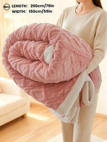 1pc Taffeta Trim Solid Color Plush Blanket, Super Soft Lightweight Comfortable Warm, Easy Care, Home Essential, Home Textile, Multiple Colors Or Sizes Available, Sofa Decoration, Room Decor, Back To School Multi-Purpose Blanket - Multicolor - View 33
