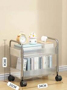 A Transparent 2/3/4/5-Layer Wheeled And Armrest-Equipped Small Trolley, Capable Of Multi-Level Storage And Organization Of Household Items And Miscellaneous Items Such As Snacks And Small Notebooks - Multicolor - View 17