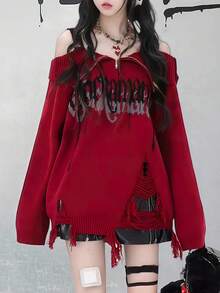 Women Cardigans - Burgundy - View 4