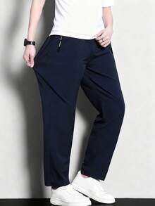1pc Tween Boy All-Match Casual Sports Pants - Navy Blue - View 8