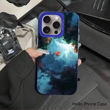 Funda de Teléfono a la Moda y Duradera con Diseño de Hoja de Arce IMD, Compatible con los Modelos  16 Pro Max, 15, 14, 13, 12 Pro Max, 14 Pro Max, 13 Pro Max, XR, XS Max, 14 Plus y 13 Pro. - Colores mixtos - Ver 5