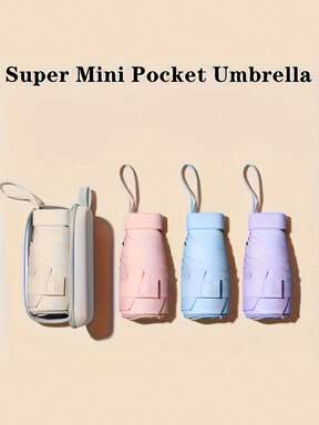 1pc Mini Folding Umbrella, Waterproof Portable Travel Umbrella, Sun Protection Umbrella For Women, 2-In-1 Mini Six-Fold Ultralight Compact Portable Umbrella, Compact Travel Umbrella For Sunshine And Rain, 99% UV Protection, Spring Summer Picks, Brides Maid Gifts, Room, Bedroom Decor, Bedroom Decor, Beach, Travel, For Men, For Women, Vacation,Cute Stuff