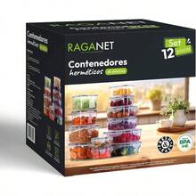 , Contenedores para Alimentos, Juego de Recipientes Hermeticos con Tapa, De Plastico, Etiquetas de Pizarrn y Marcador, Organizacin y Almacenamiento de Cocina 24 Contenedores - 12 Contenedores - Ver 10