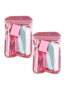 1/5/10 Packs Manicure And Pedicure Set , Mini Nail File And Wooden Nail Stick Set, Double-Sided Nail File, Wooden Cuticle Pusher, Nail Cleaning Tools, Nail Stick, Acrylic Nail Art Brush, For DIY Nail Polishing Care