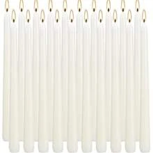 20 Ivory 10 Inch Unscented Smokeless Taper Candles With Cotton Wick, 7+ Hours Of Long Lasting Burn, Great For Halloween,Home Dr & Parties, Beautiful Gifts!,26546986 - 霧霾藍 - 查看 1